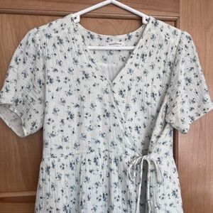 Neuflora Fall River Wrap Dress in Blue Floral